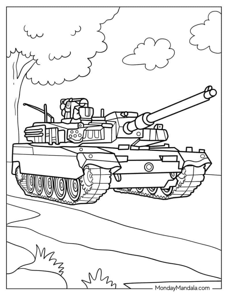 Tank coloring pages free pdf printables