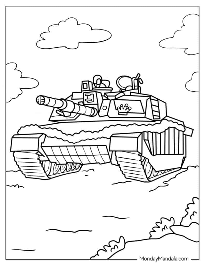 Tank coloring pages free pdf printables