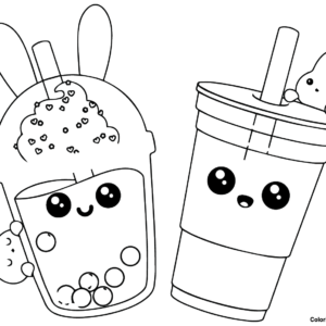 Boba tea coloring pages printable for free download