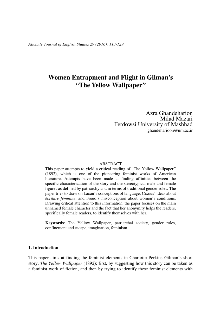 the yellow wallpaper thesis pdf