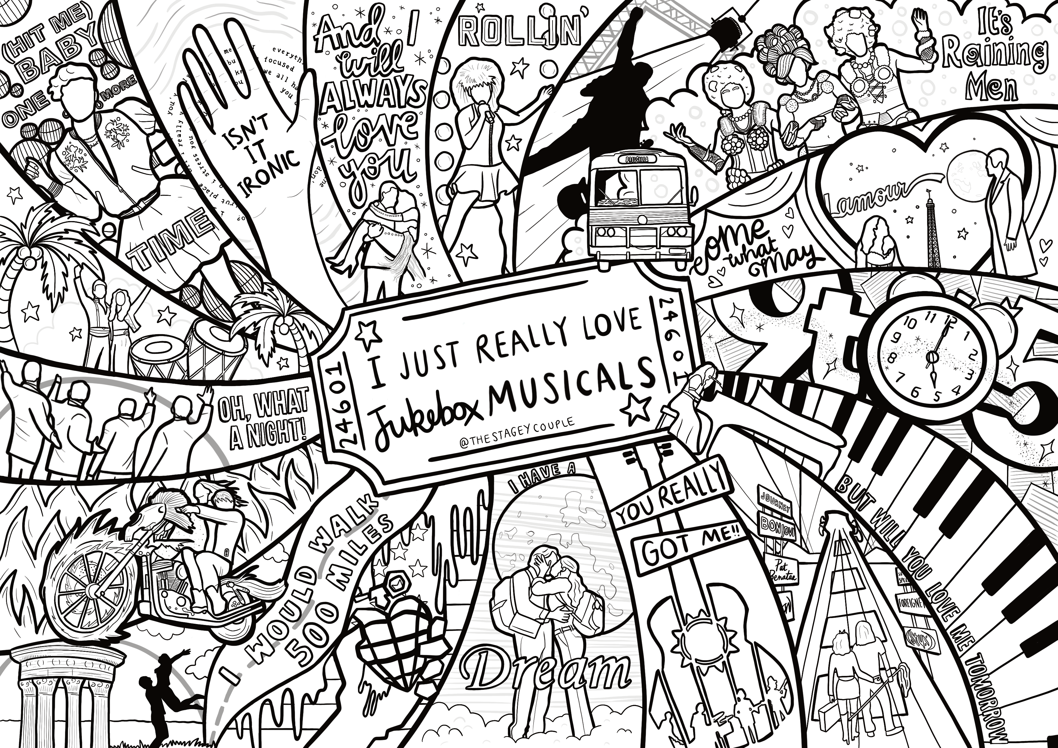 Printable colouring sheets â the stagey couple