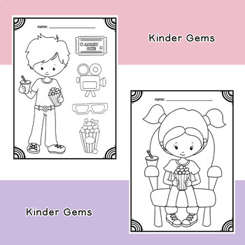 Movie theater coloring pages for preschool and kindergarten tpt