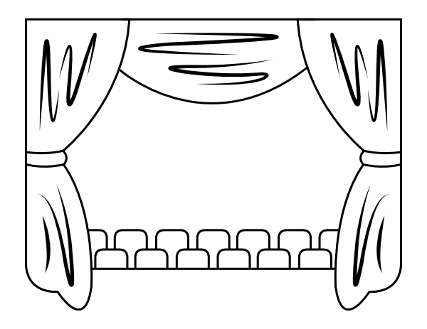 Printable theater curtains coloring page