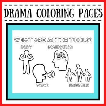 Drama coloring pages elementary theatre vocabulary tpt
