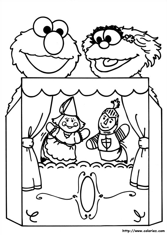 Puppet theatre coloring pages