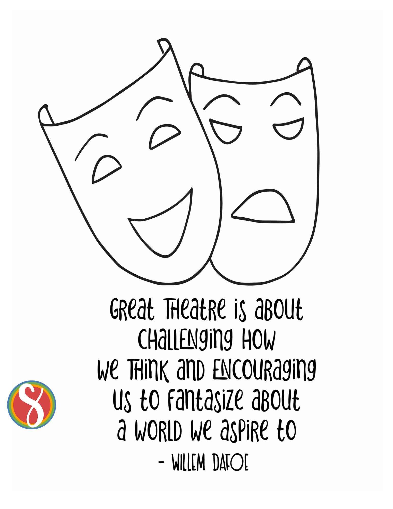Quotes about theater coloring pages â stevie doodles