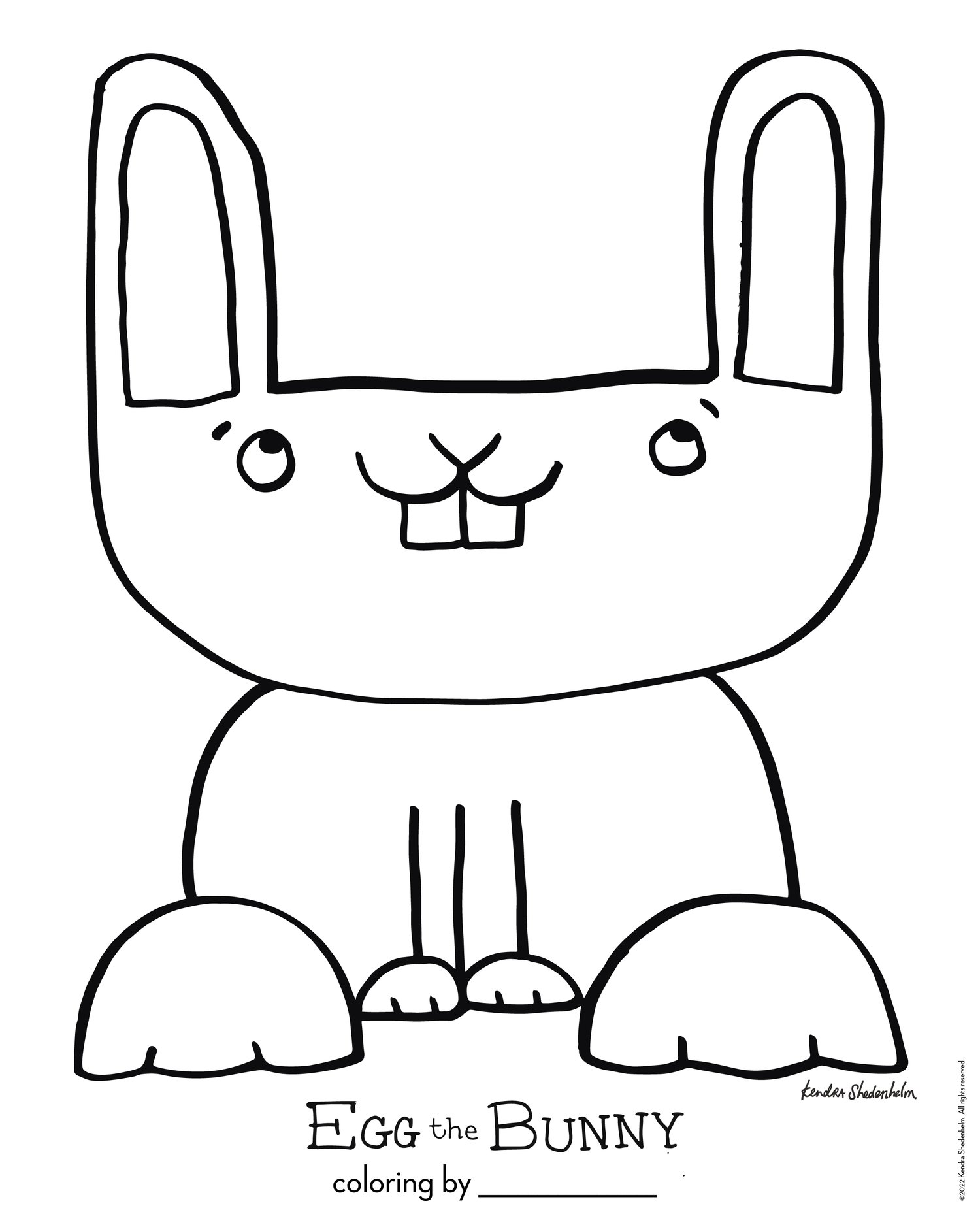 Free coloring page download â egg the bunny coloring page â kendra shedenhelm