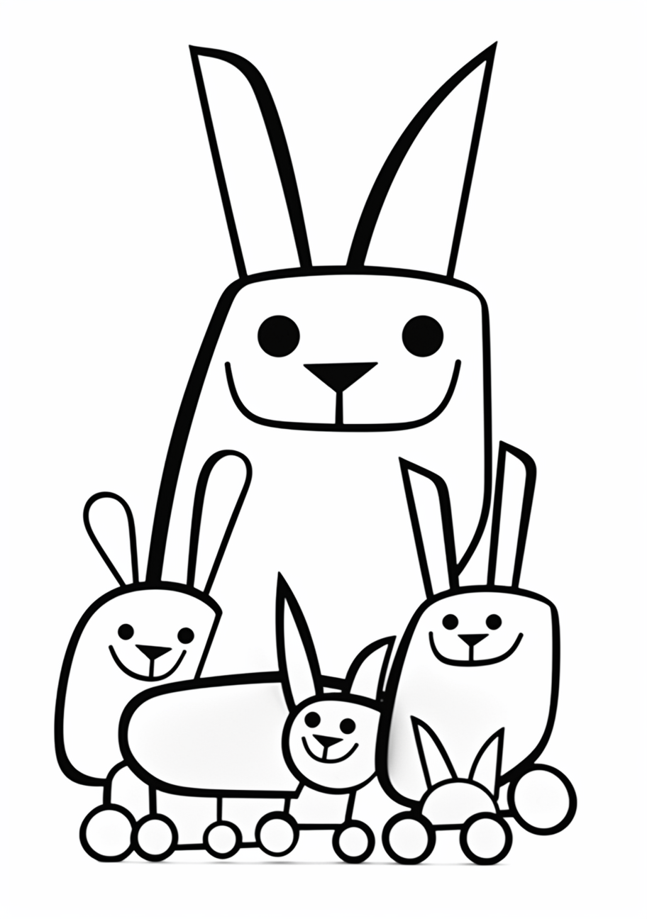 Bunny coloring s printable fun for kids and adults coloring