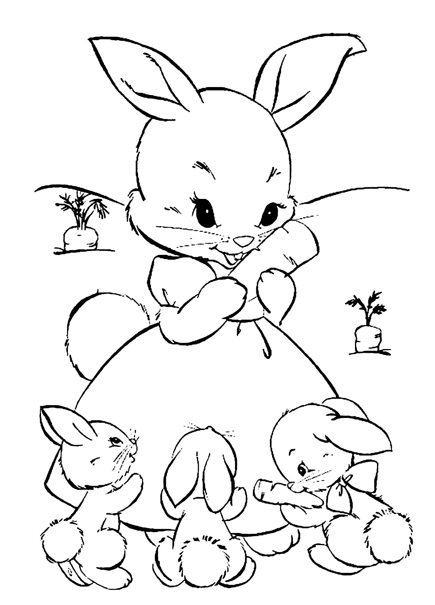 Coloring pages free bunny coloring pages