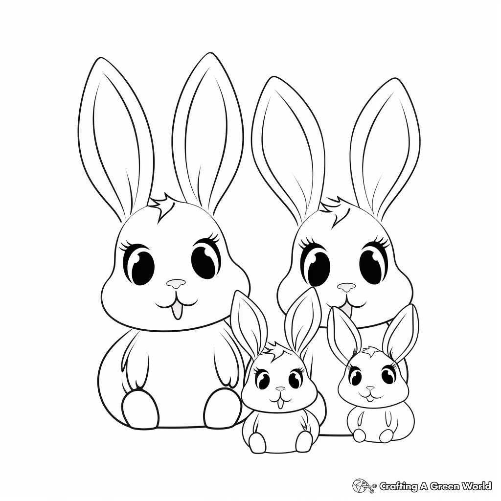 Bunny family coloring pages