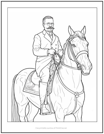 Teddy roosevelt coloring page print it free