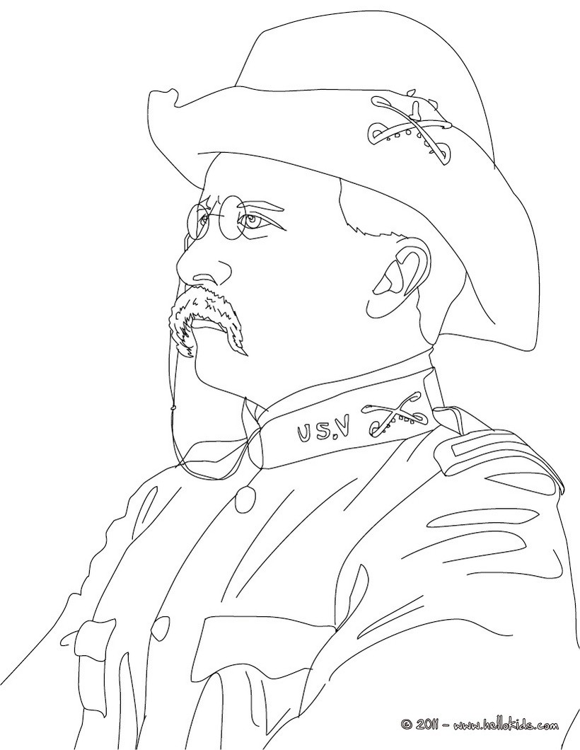 President theodore roosevelt coloring pages