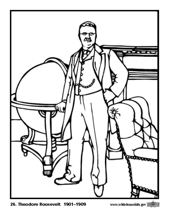 Coloring page theodore roosevelt