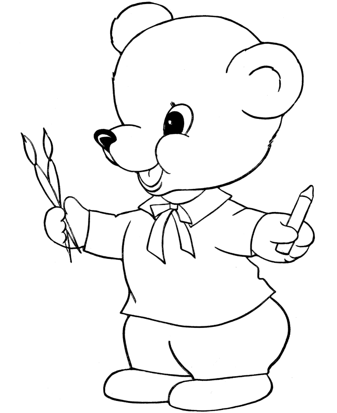 Bluebonkers teddy bear coloring page sheets