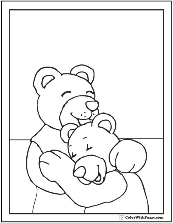 Teddy bear coloring pages for fun