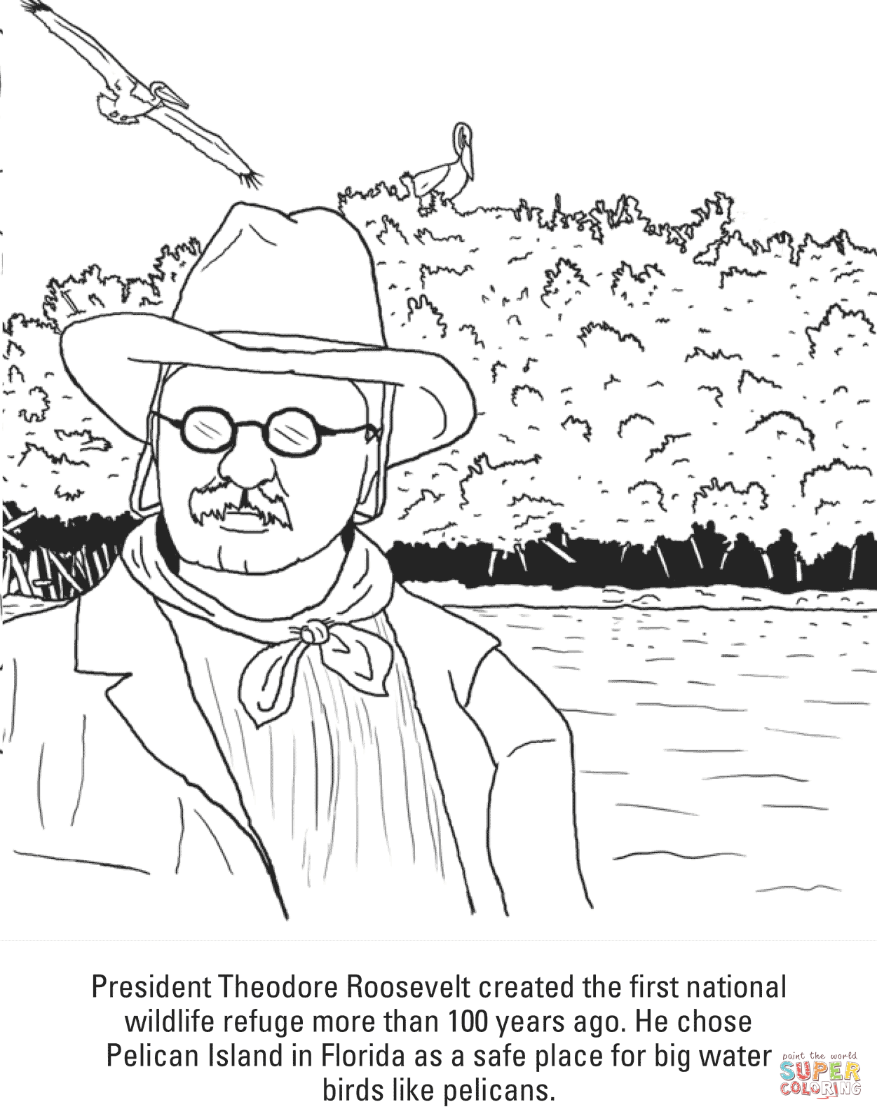 Theodore roosevelt coloring page free printable coloring pages