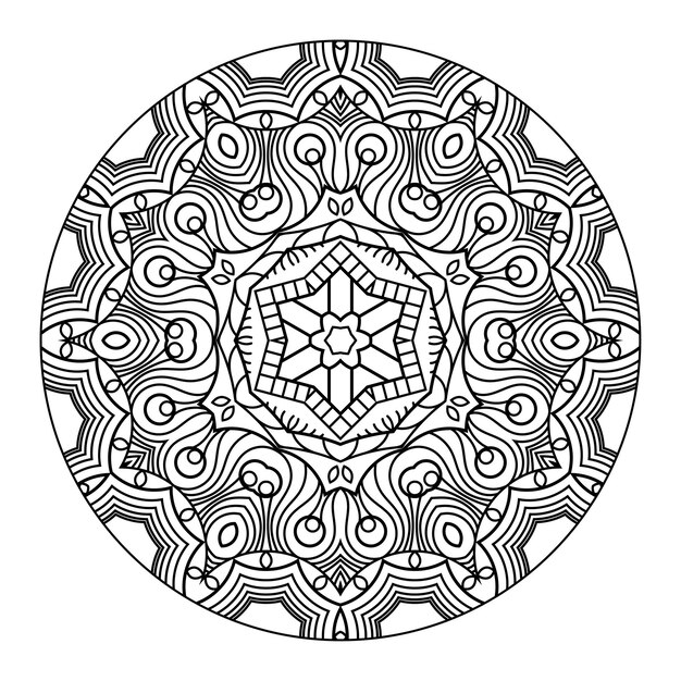 Premium vector outline mandala for coloring book anti