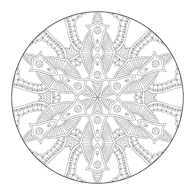 Premium vector outline mandala for coloring book anti