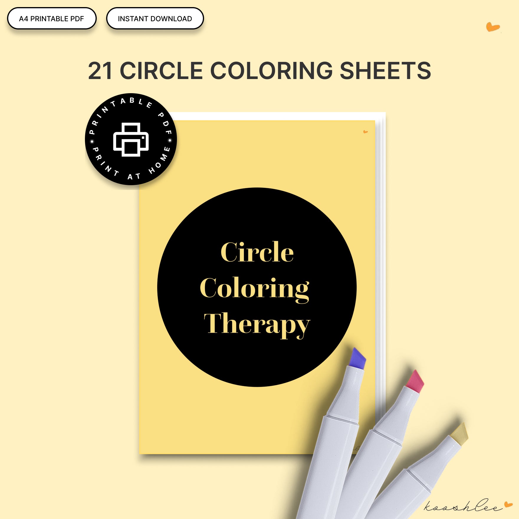 New circle therapy colouring sheets â pages â kooshlee store