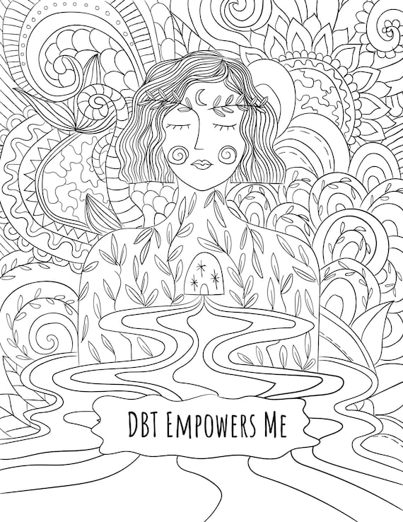 Dialectical behavior therapy coloring sheet