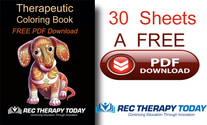 Download and print free ebook includes coloring pages rec therapy today