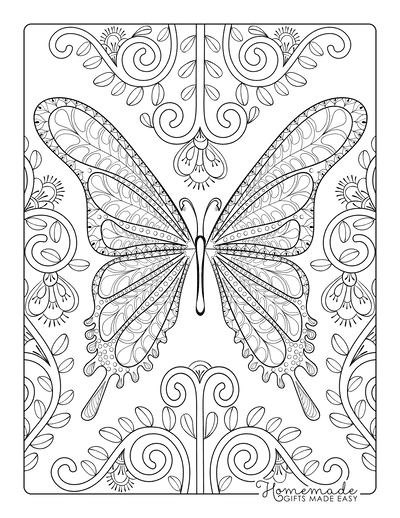 Free butterfly coloring pages for kids adults