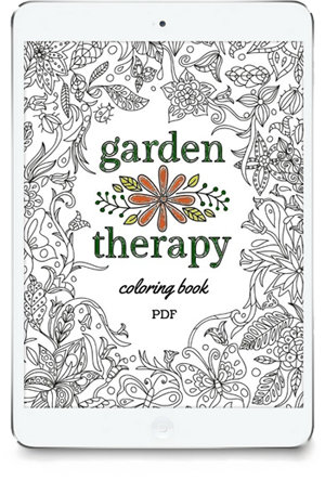 Garden therapy coloring book