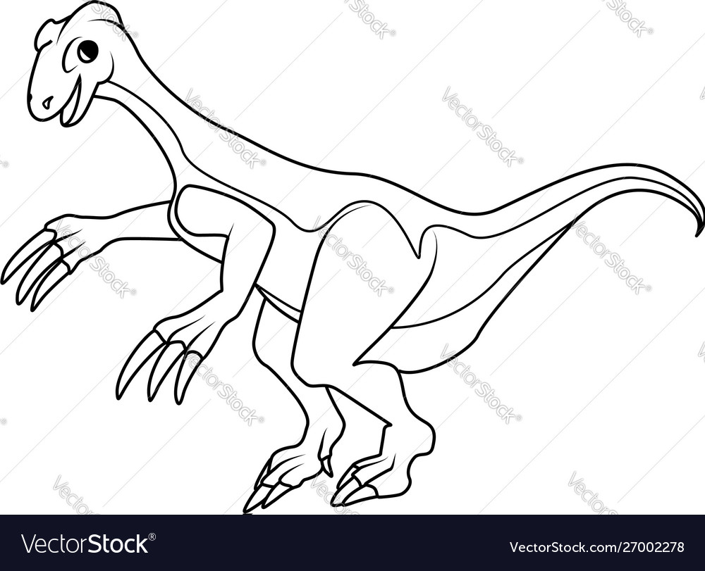 Coloring book therizinosaurus dinosaur royalty free vector