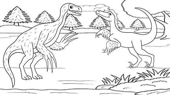 Therizinosaurus coloring pages for kids free pdfs