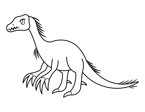 Printable cartoon therizinosaurus coloring page