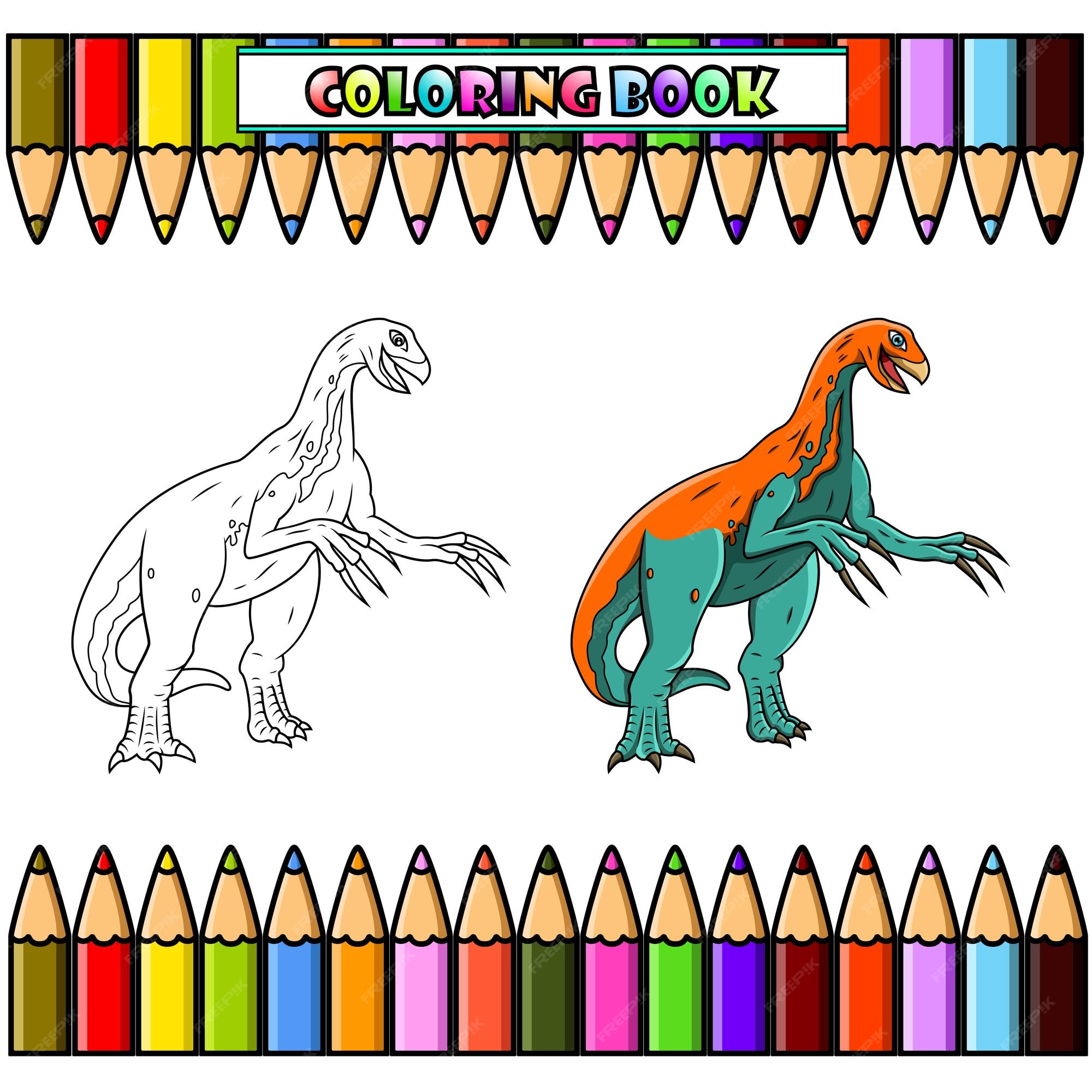 Premium vector cartoon therizinosaurus for coloring book