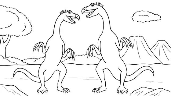 Therizinosaurus coloring pages for kids free pdfs