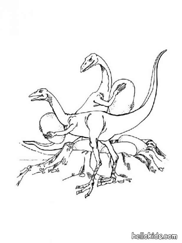 Dinosaurs with eggs coloring pages