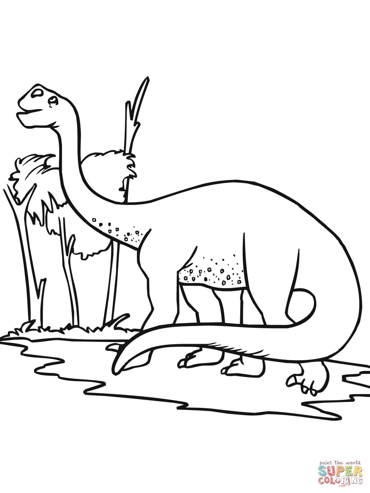 Brontosaurus coloring page free printable coloring pages