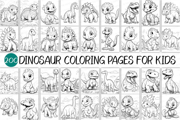 Dinosaur coloring pages for kids cute baby book