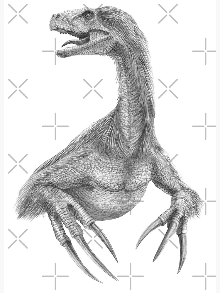 Therizinosaurus art board print for sale by timeskiff