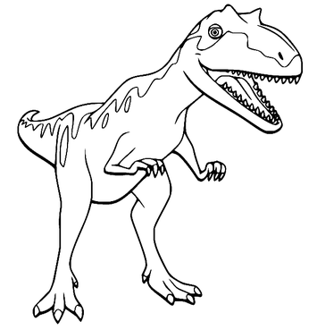 Therizinosaurus with giganotosaurus coloring page