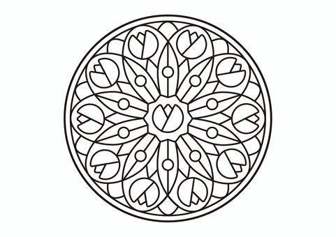 Free vectors mandala mandala thick line coloring flower decoration