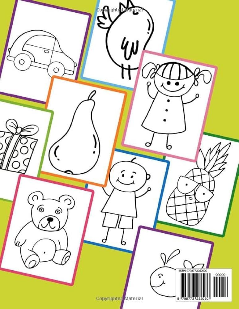 My first coloring book for toddlers and kids ages cute animals and easy things to learn and color hawkins leanna books