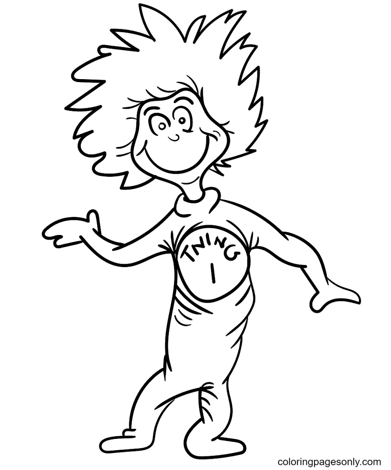 Thing one coloring page