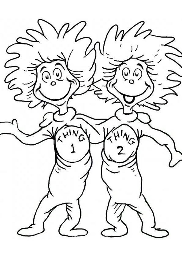 Coloring pages dr seuss thing and thing coloring pages for kids