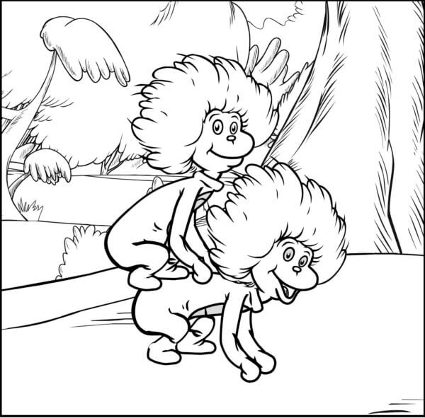 Thing one and thing two coloring pages