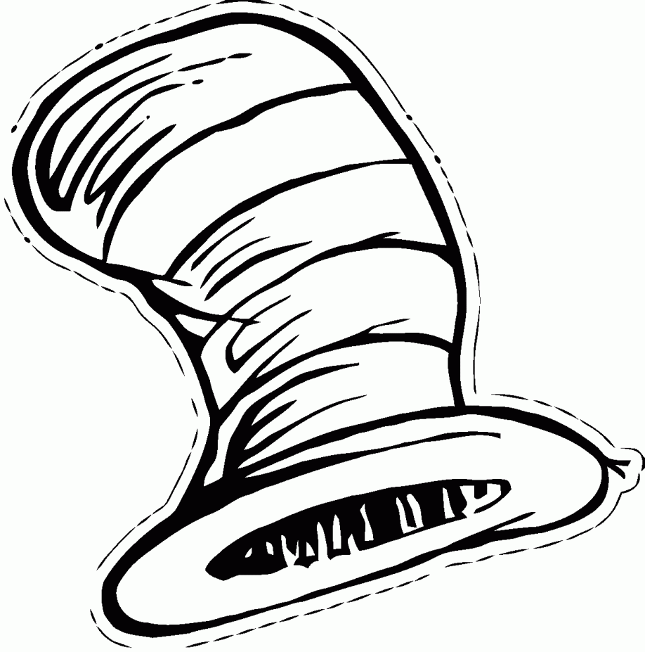 Dr seuss hat coloring page