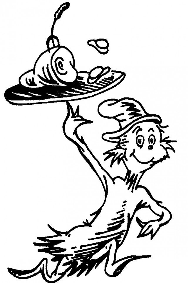 Green eggs and ham coloring page