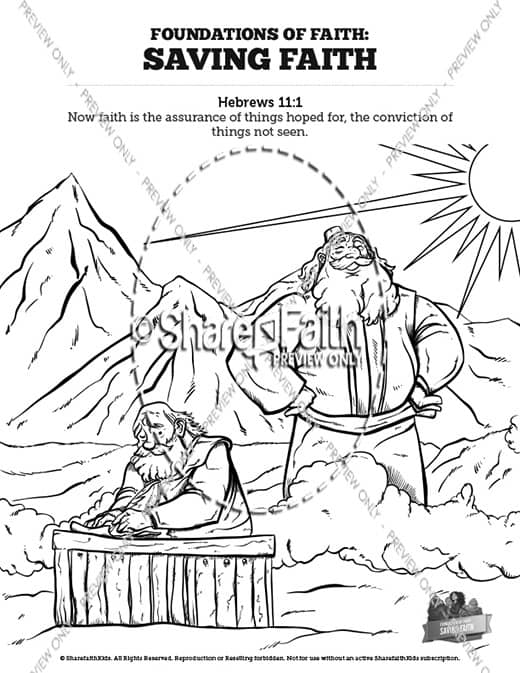 Hebrews saving faith sunday school coloring pages â