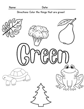 Green coloring page by chaoshomeschooling tpt