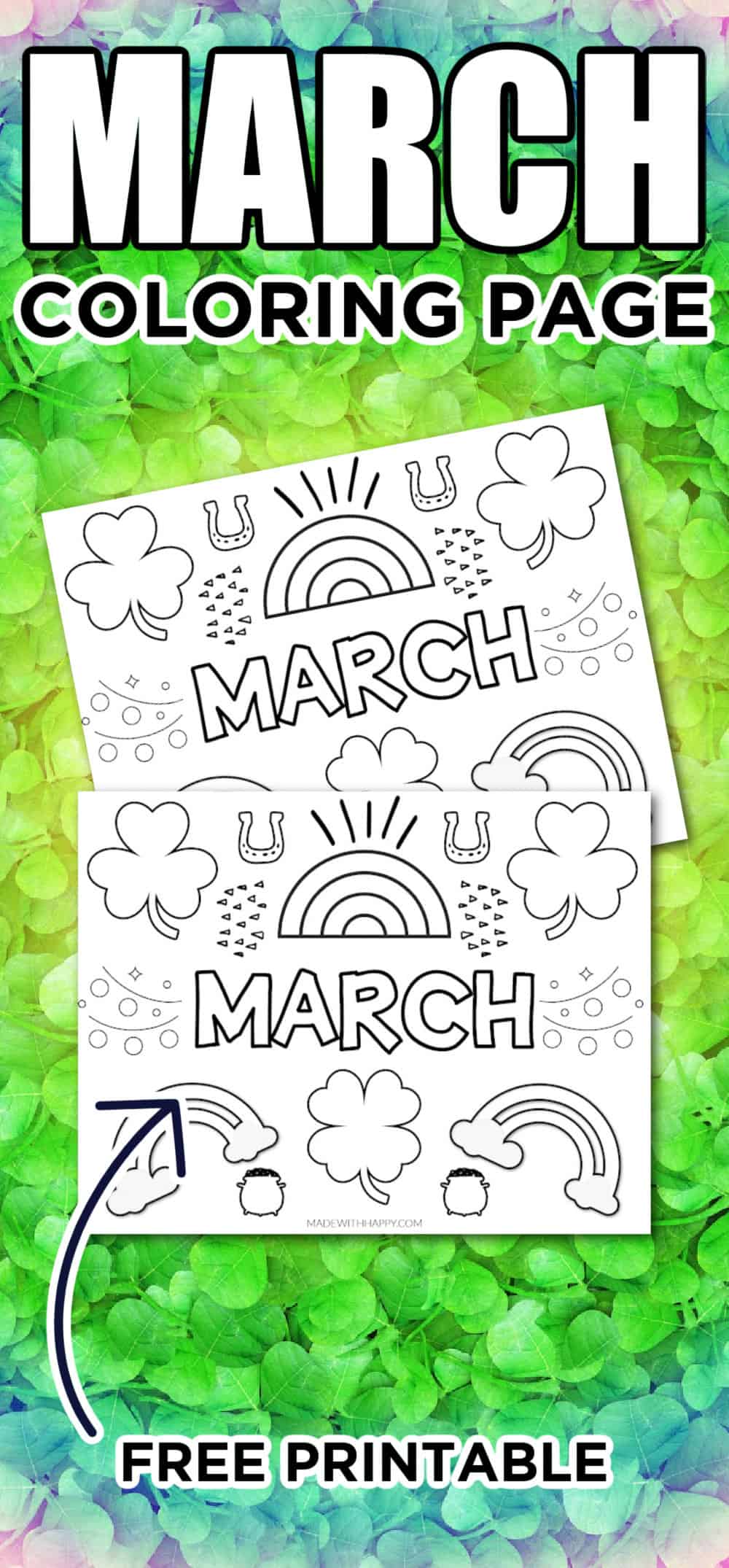 Free printable march coloring page