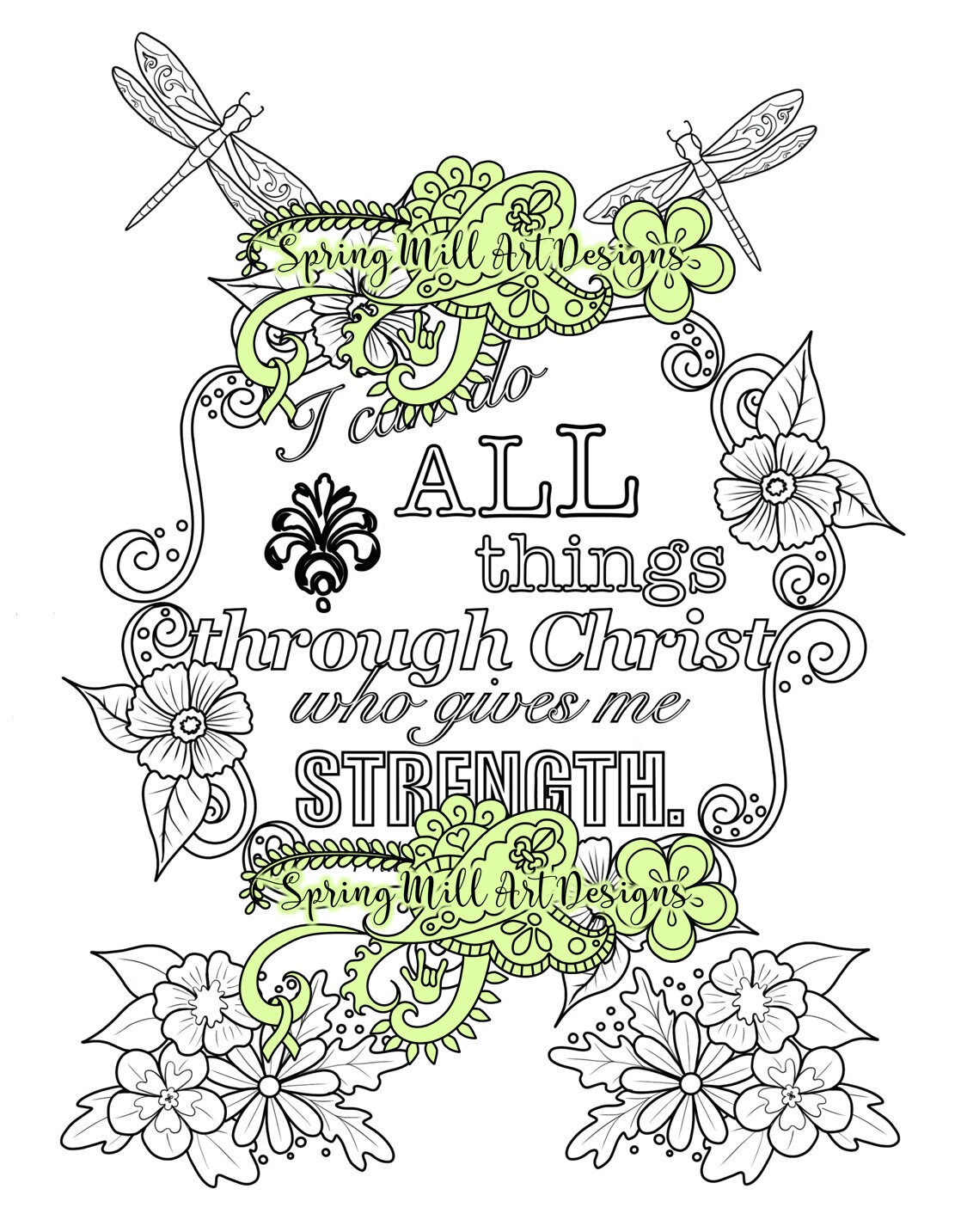 Christian coloring page i can do all things through