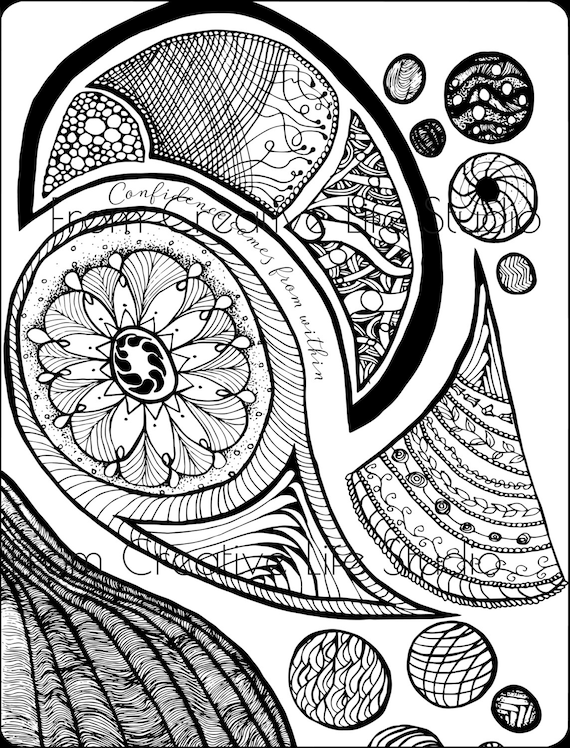 Natures puzzle adult coloring page