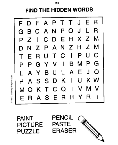 Printable word search puzzles